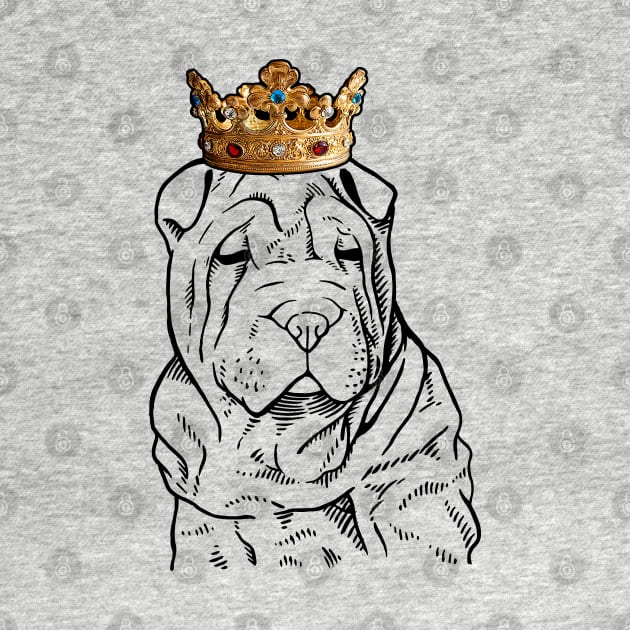 Chinese Shar-Pei Dog King Queen Wearing Crown by millersye